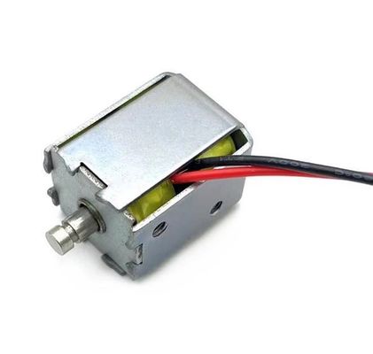 Kualitas  Open Frame Solenoid Electromagnet with Adjustable Stroke and Copper Winding for 6V 9V 12V DC Applications pabrik