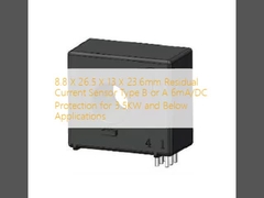 8.8 X 26.5 X 13 X 23.6mm Residual Current Sensor Type B atau A Perlindungan 6mA/DC untuk 3.5KW dan di bawah aplikasi